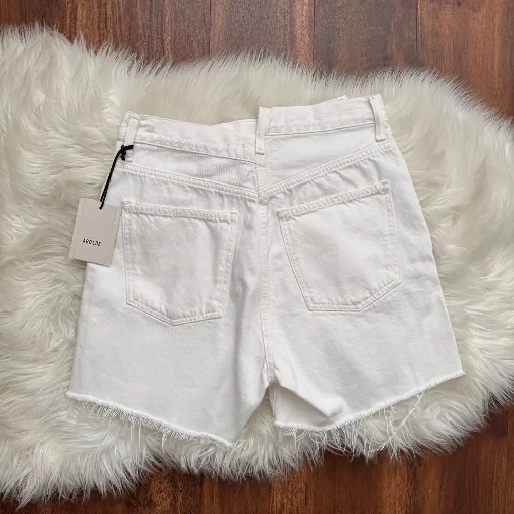 NWT Agolde Criss Cross Jean Short in Element Size 26 - Picture 3 of 10